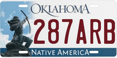 OK license plate 287ARB
