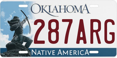 OK license plate 287ARG
