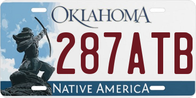 OK license plate 287ATB