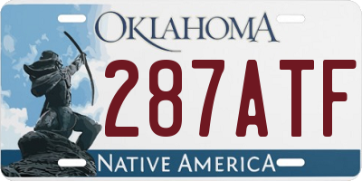 OK license plate 287ATF