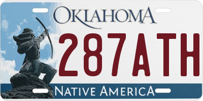 OK license plate 287ATH