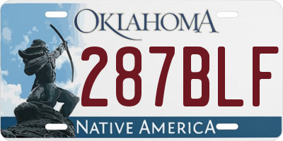 OK license plate 287BLF