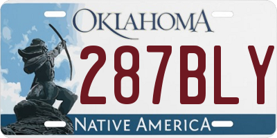 OK license plate 287BLY
