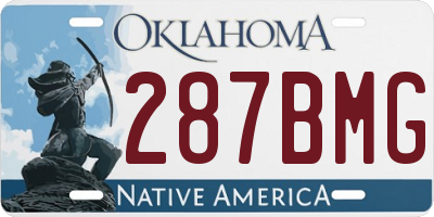 OK license plate 287BMG