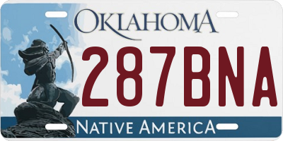 OK license plate 287BNA