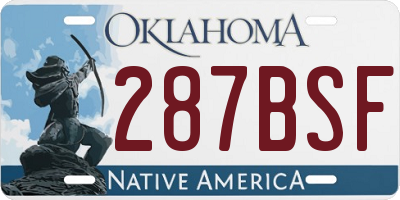 OK license plate 287BSF