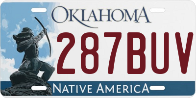 OK license plate 287BUV