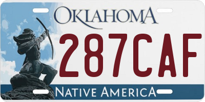 OK license plate 287CAF