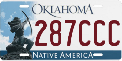 OK license plate 287CCC