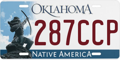 OK license plate 287CCP