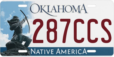 OK license plate 287CCS