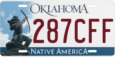 OK license plate 287CFF