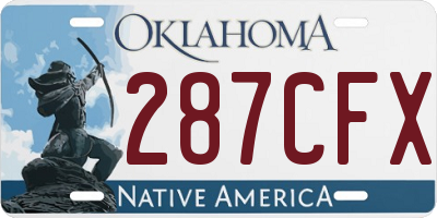 OK license plate 287CFX
