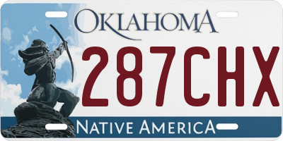 OK license plate 287CHX