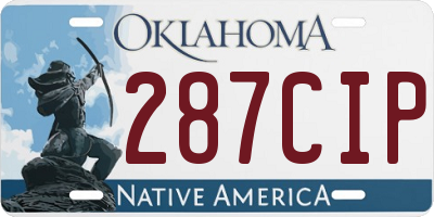 OK license plate 287CIP