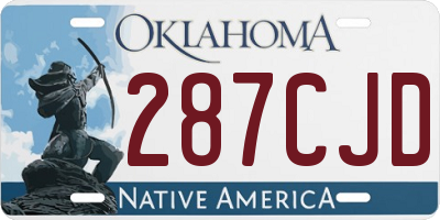 OK license plate 287CJD