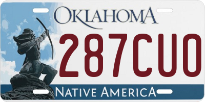 OK license plate 287CUO