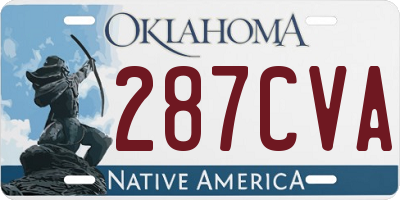 OK license plate 287CVA