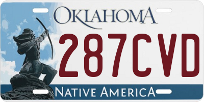 OK license plate 287CVD