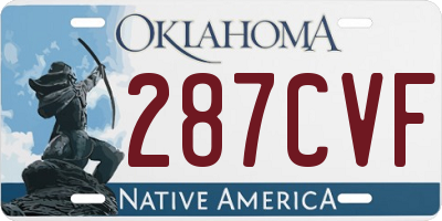 OK license plate 287CVF