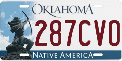 OK license plate 287CVO