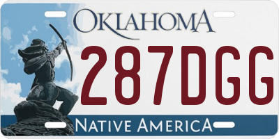 OK license plate 287DGG