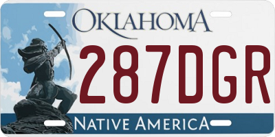 OK license plate 287DGR