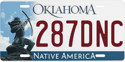 OK license plate 287DNC