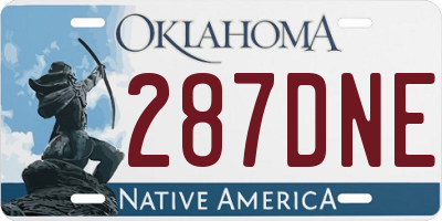 OK license plate 287DNE