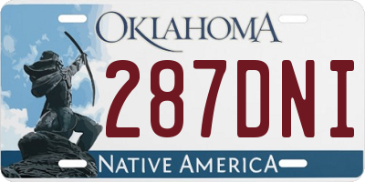 OK license plate 287DNI