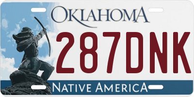 OK license plate 287DNK