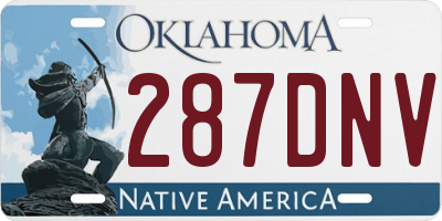 OK license plate 287DNV