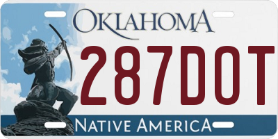 OK license plate 287DOT