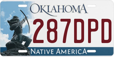 OK license plate 287DPD