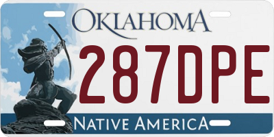 OK license plate 287DPE