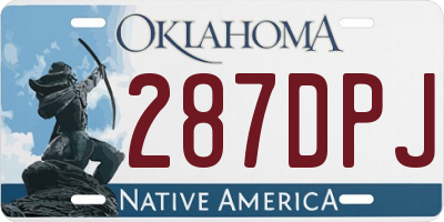 OK license plate 287DPJ
