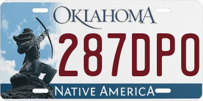 OK license plate 287DPO