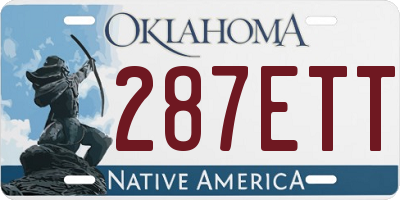 OK license plate 287ETT