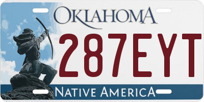 OK license plate 287EYT