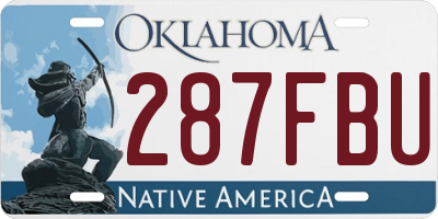 OK license plate 287FBU