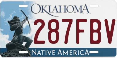 OK license plate 287FBV