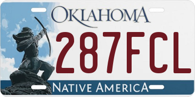 OK license plate 287FCL