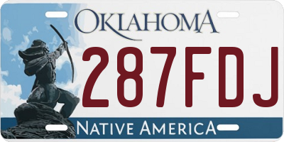 OK license plate 287FDJ