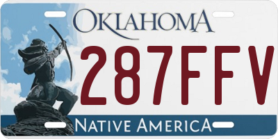 OK license plate 287FFV