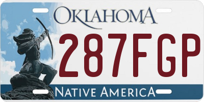 OK license plate 287FGP