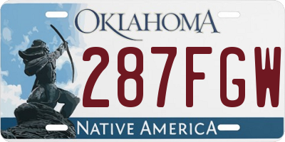 OK license plate 287FGW