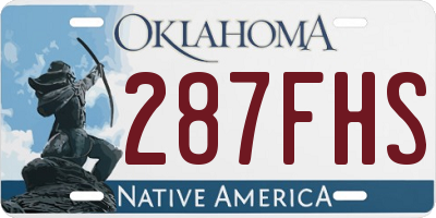 OK license plate 287FHS