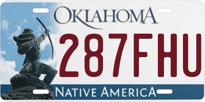 OK license plate 287FHU