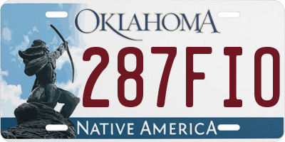 OK license plate 287FIO