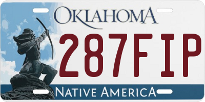 OK license plate 287FIP